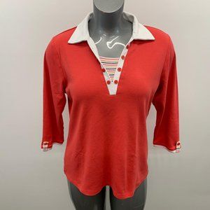 Allison Daley Women’s Large Top Coral Pink Cotton